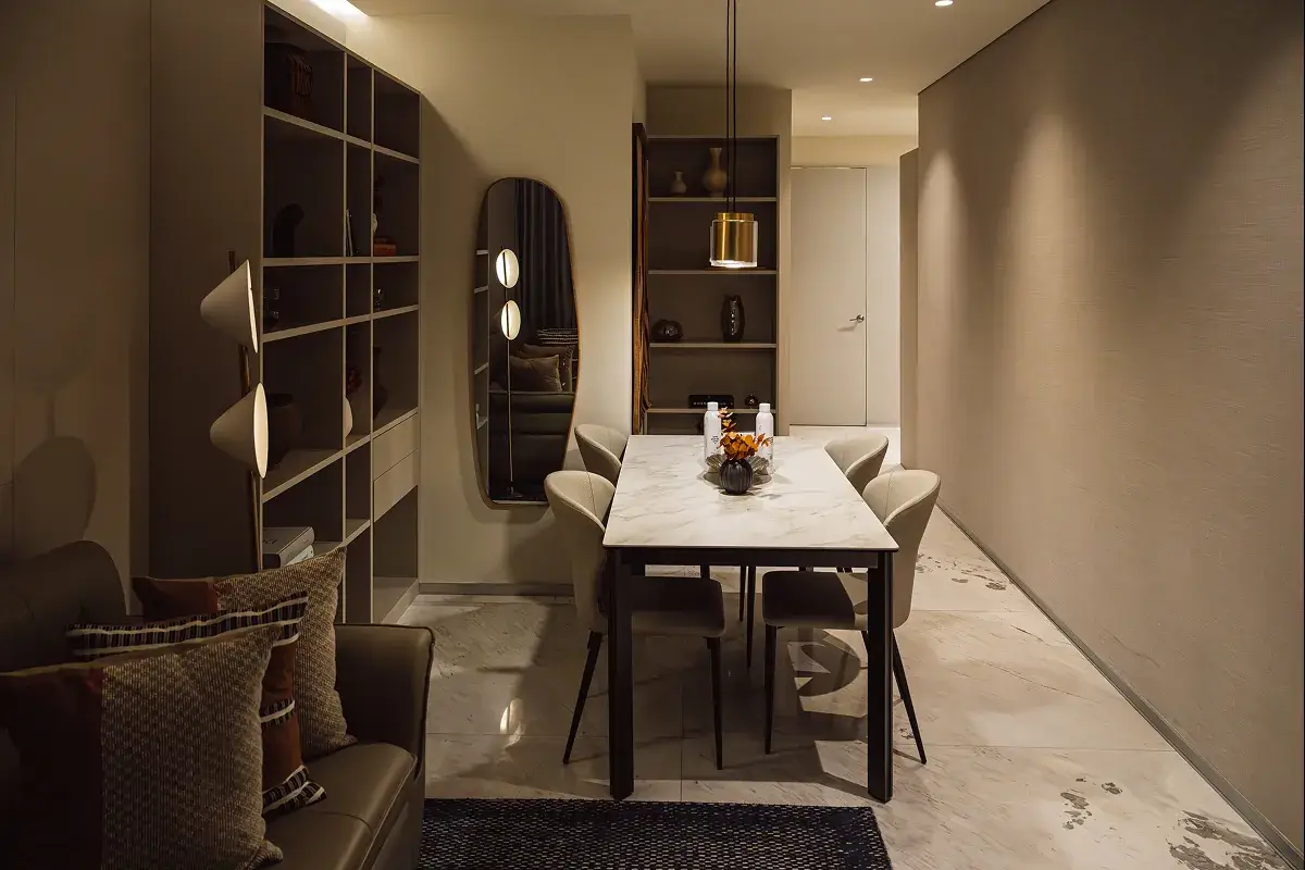 Spacious and elegant interiors in an apartment with an interior terrace in Polanco, Mexico City
