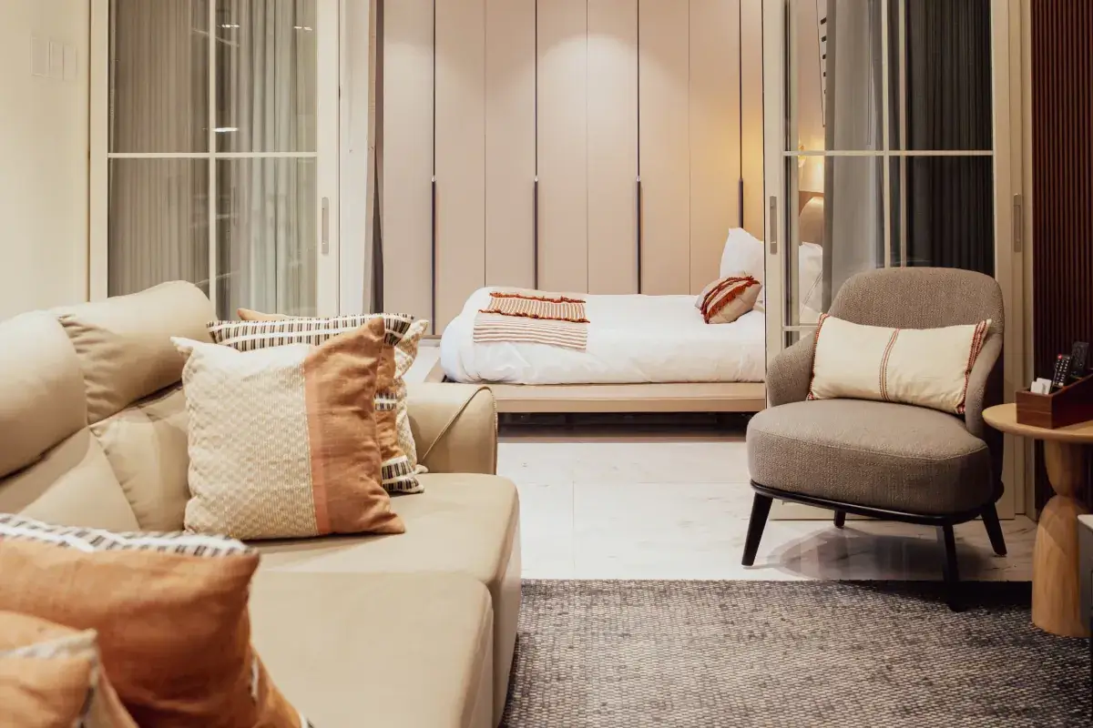interior de departamento de dos recámaras Garden Suite en Polanco
